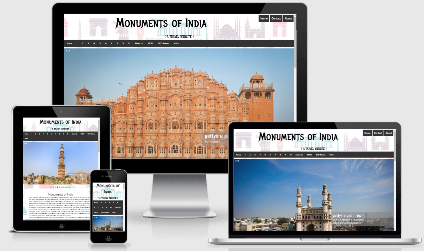 MONUMENTS OF INDIA : A TRAVEL WEBSITE preview