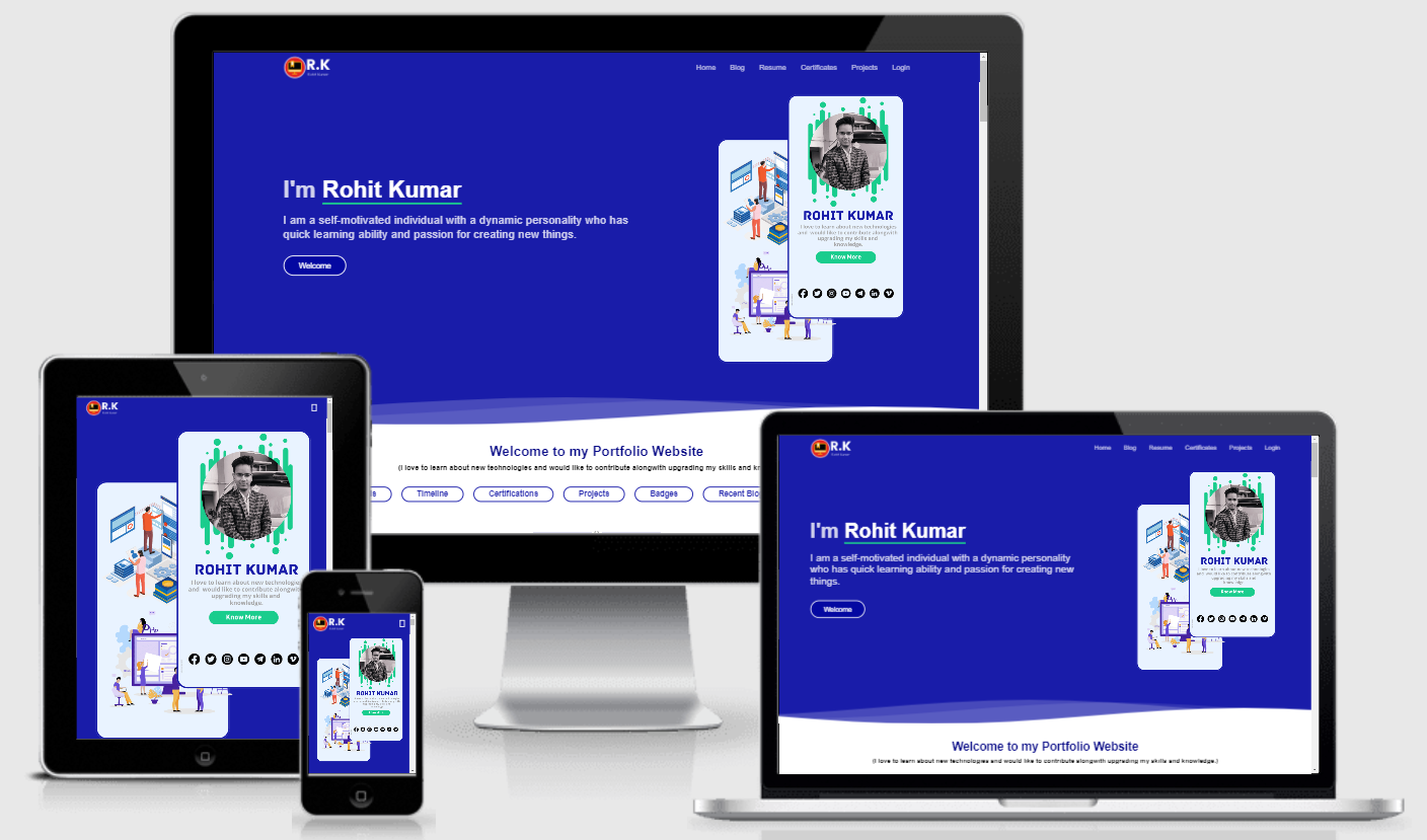 ROHIT KUMAR PORTFOLIO WEBSITE AND ADMIN DASHBOARD preview
